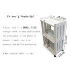 Rolling Storage Utility Cart Slim Organizer Shelf with Wheels 3 Tier Narrow Places Mobile Shelving Unit Tower Rack for Kitchen Bathroom Laundry Room Home Office Bedroom Living Room Washroom, White