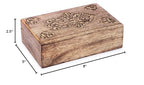 Ajuny Wooden Box with Hamsa Hand Carved Decorative Multipurpose Use Jewelry Organizer Travel Treasure Chest Trinket Holder Gift - 8 X 5 Inch - style: Hamsa Hamsa