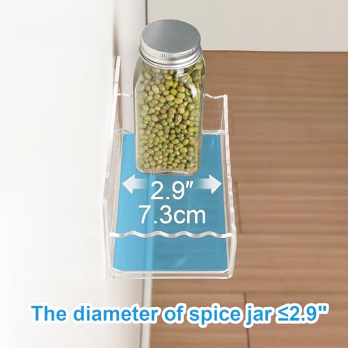 6 inch Spice Rack Wall Mounted,4 Pack Spice Organizer Shelf for Stove Cabinet Pantry Door, Adhesive or Screw Hanging Wall Spice Shelf Storage Holder in Kitchen and RV - Clear Color - color: Clear, size: 6"