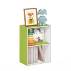 Furinno Luder Bookcase / Book / Storage, Green/White, 2-Tier - color: White/Green, size: 2-Tier, 9 x 16 x 21