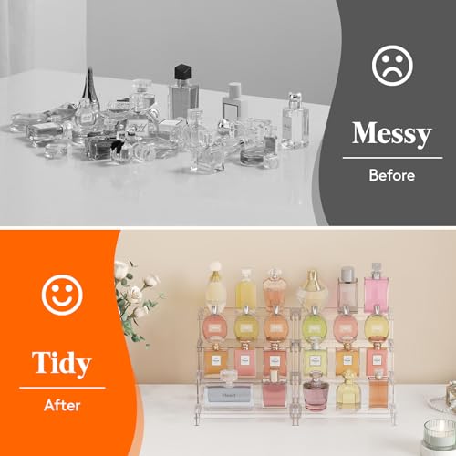 Lifewit Perfume Organizer, Bedroom Decor, Cologne Cupcake Stand, Tool-Free Assembly, Makeup Display Shelf for Vanity Bathroom Counter Storage, Clear, 23 cm/9", 1 Pcs - color: Clear, size: 9 Inch,1 Pcs