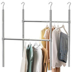 Simple Houseware Adjustable Closet Hanging Rod, Chrome - 2 Pack - color: Chrome, size: 2 Pack