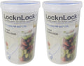 LocknLock Easy Essentials Twist Food Storage lids/Airtight containers, BPA Free, Tall-44 oz-for Pasta, Clear (Pack of 2) - size: 44 Ounce (Pack of 2)