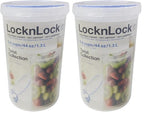LocknLock Easy Essentials Twist Food Storage lids/Airtight containers, BPA Free, Tall-44 oz-for Pasta, Clear (Pack of 2) - size: 44 Ounce (Pack of 2)