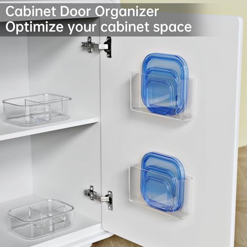 NiHome Acrylic Wall Mount Organizer 2-Pack, Slim Multi-Use Over Cabinet Storage Bins No-Drill Installation, Versatile Use for Kitchen, Bathroom, Office Perfect for Small Accessories (Clear) - color: Clear-Acrylic