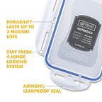 LOCK & LOCK Easy Essentials Food lids/Pantry Storage/Airtight containers, BPA Free, Square-16.9 Cup-for Chips, Clear (Pack of 3) - size: 16.9 Cup (Pack of 3)