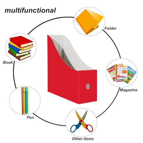 Limitliho Cardboard Magazine File Holder for Desk, Book Bins for Classroom Library,Office,Home, 10.6" H x 10.2" L x 3.5" W in Magazine Storage Bins(Six color, 24 Pack) - color: Six color