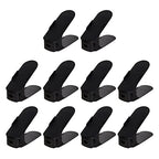 Adjustable Shoe Stacker, Stackable Shoe Slots Space Saver, Pack Adjustable Shoe Stacker Space Saver, Holder for Closet Organization, Black Shoe Slots Space