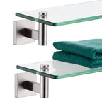 KOKOSIRI Floating Shelf Bathroom Wall Mount Shelves 12-Inch for Bedroom Living Room Kitchen Hanging Rack Brushed Stainless Steel 2 Pack B1105BR-L12-P2 - color: Brushed Nickel, size: 12-Inch(2 Pack)