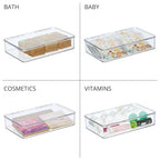 iDesign Kitchen Binz BPA-Free Plastic Stackable Organizer Box with Lid - 7.26" x 10.75" x 2.37", Clear