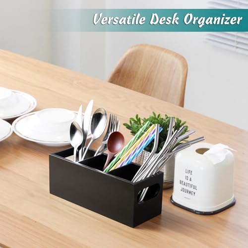 DRASTAR Remote Control Holder, Wood TV Remote Holder, Remote Storage Caddy, Remote Control Organizer (Black, 3 Slots) - color: Black, size: 3 Slots