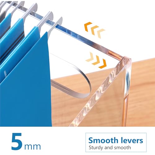 DINGHUO Legal Size File Organizer, Acrylic Protable Hanging File Organizer with Handles, Clear Storage File Folder Holder Filing Box Crate for Desk, School, Office Supplies - 1 Pack - size: Legal