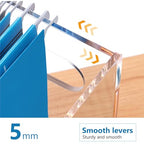 DINGHUO Legal Size File Organizer, Acrylic Protable Hanging File Organizer with Handles, Clear Storage File Folder Holder Filing Box Crate for Desk, School, Office Supplies - 1 Pack - size: Legal