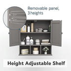 TaoHFE Grey Bathroom Cabinet,Bathroom Wall Cabinet with 2 Door Adjustable Shelves,Over The Toilet Storage Cabinet,Bathroom Cabinet Wall Mounted,Medicine Cabinets for Laundry Room Kitchen - color: Grey