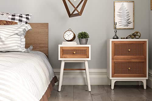 COZAYH Fully-Assembled Modern Farmhouse Clean-Lined Nightstand, End Table with 1 Drawer,Distressed White - color: Distressed White, style: 1 Drawer/1 pack