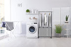Simple Houseware 3 Bags Laundry Sorter with Extensible Clothes Hanging Rod - color: Silver