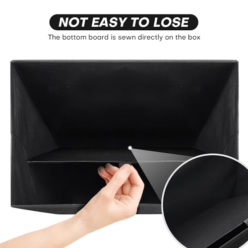 Bagnizer Large 22 Quart Linen Fabric Foldable Storage Bin Cube Organizer Basket with Flip-Top Lid & Handles, Clothes Blanket Box for Home, Office, Closet, Black, 4 Pack 14.6 x 9.5 x 9.5” - color: Black, size: Medium - 4 Pack