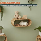 Coeusy Boho Rattan Wall Shelf for Bathroom, Wicker Wall Shelf for Toilet Paper Storage Holder, Handwoven Water Hyacinth Natural Decor for Over The Toilet, 2-Tier