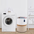 COMSE Extra Large Blanket Basket, Tall Woven Storage Basket, Nursery Hamper, 15.7”x 21.7”, Cotton Rope Laundry Hamper for Toys Clothes Towels, Blend White/Camel - color: Blend White & Camel