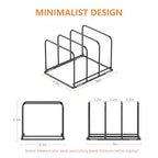 KORRTFID Kitchen Cabinet Organizer - Steel Cookware Rack, Divided Holder with 3 Slots for Skillets, Baking Tray and Chopping Board - Pan Storage (2.2 Inch Width Slots) - style: 2.2 Inch Width Slots