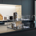 Simple Houseware 2 Tier Basket Drawer Cabinet Pull-Out Organizer, 2 Pack, Clear - size: 2-Pack