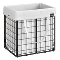 SONGMICS Laundry Hamper, 11 Gal. (50L) Laundry Basket, Collapsible Clothes Hamper, Removable and Washable Liner, Metal Wire Frame, for Bedroom Bathroom, Cream White ULCB150W01 - color: Cream White, size: 50 L