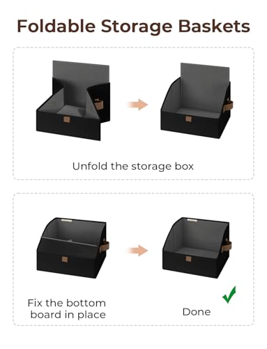 StorageWorks Closet Baskets for Shelves, Trapezoid Storage Bins, Closet Organizers and Storage, Clothes Organizing Bins, Small, Black, 3-Pack - color: Black, size: Small