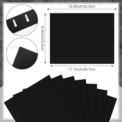 Dispowreath 24 Hanging File Folder with Acrylic Organizer for Letter/a4 Size Desktop Clear File Storage Box with Handles for Home Work Office Use(Black,Classic) - color: Black, style: Classic