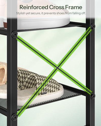 CHOEZON Shoe Rack, 2-Tier Shoe Rack for Closet, Metal Shoe Storage Organizer, Shoe Rack for Entryway, Shoe Shelf with Adjustable Feets, for Entryway, Hallway, Living Room, Bedroom, Black TXJ12BB - size: 30"L x 10.4"W x 15.4"H