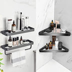VOLPONE Bathroom Shelves Wall Mounted Glass Shelf for Floating Shelf Tempered Glass Shelves 2 Tier Bathroom Wall Organizer(Black) - color: Black(rectangular)