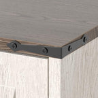 GOODONE 52"Farmhouse Shoe Cabinet with Bench, L-shaped Shoe Storage Bench with Umbrella Stands, Tall Shoe Organizer Cabinet with Adjustable Shelves for Entryway, Living Room, and Stairwell(Brown Gray) - color: Brown and Gray