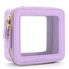 Aveniee Mini Clear Makeup Bag, Small Cosmetic Bags Travel Toiletry Pouch Organizer, TSA Approved Make up Case with Zipper, Car Bag for Essentials,Lilac - color: Lilac, style: Mini Chic