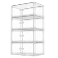 Vtopmart 4 Pack Large Clear Stackable Storage Drawers 27QT, Easily Assemble Plastic Closet Storage Bins, Dust-Proof UnderBed Organizer for Clothing, Sweater Organization - style: 4pk Large