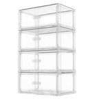 Vtopmart 4 Pack Large Clear Stackable Storage Drawers 27QT, Easily Assemble Plastic Closet Storage Bins, Dust-Proof UnderBed Organizer for Clothing, Sweater Organization - style: 4pk Large