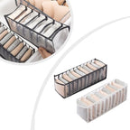 Foldable Underwear and Socks Organizer Storage Box with Dividers, Breathable Nylon Mesh Closet Drawer Organizer for Ties, Scarves, Accessories, Space Saving Wardrobe Storage Solution, White