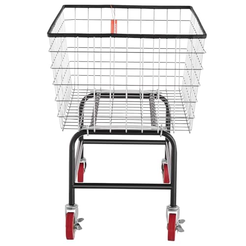 VEVOR Wire Laundry Cart, 3.8Bushel Wire Laundry Basket with Wheels, 32.5''x21.3''x29.9'', Commercial Laundry Basket, Steel Frame with Chrome Finish, 4'' Casters, Wire Cart for Laundry - size: 3.8 Bushel--32.5''x21.3''x29.9''
