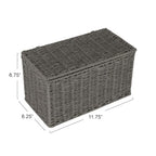 Household Essentials Small Handwoven Paper Rope Wicker Basket with Lid, Grey - color: Grey, size: Small (Pack of 1)