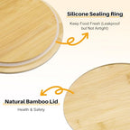 Blushtier 4 Pack 44 oz Borosilicate Glass Food Containers with Bamboo Lids, Stackable Glass Bowls for Meal Prep & Lunch, Microwave, Freezer and Dishwasher Safe - size: 44 oz