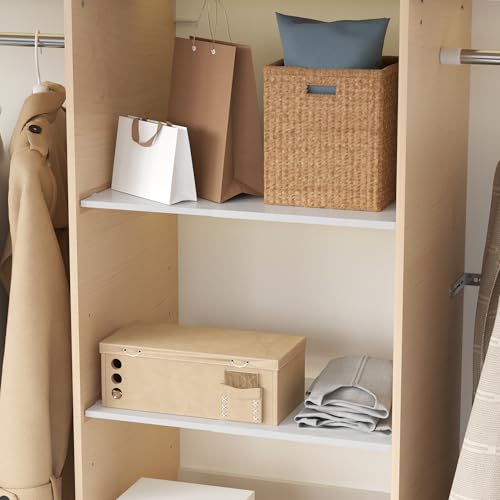 SANNO Adjustable Shelf Organizer for Closet, 17-31" Tension Shelf with Heavy-Duty Adhesive - DIY Expandable Shelf Dividers for Cabinet, Pantry, Wardrobe, Kitchen, 1 Pack - size: 26-38'' x 11.8''W