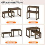 HOOBRO Cabinet Organizer Shelf, Set of 4 Kitchen Counter Shelves, Expandable Kitchen Storage, Stackable Bamboo Spice Rack, for Kitchen, Countertop, Office Desk, Living Room, Mocha MA20TLP201 - color: Mocha
