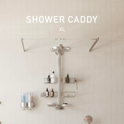 simplehuman Adjustable and Extendable Shower Caddy XL, Stainless Steel and Anodized Aluminum - style: Extra-Large