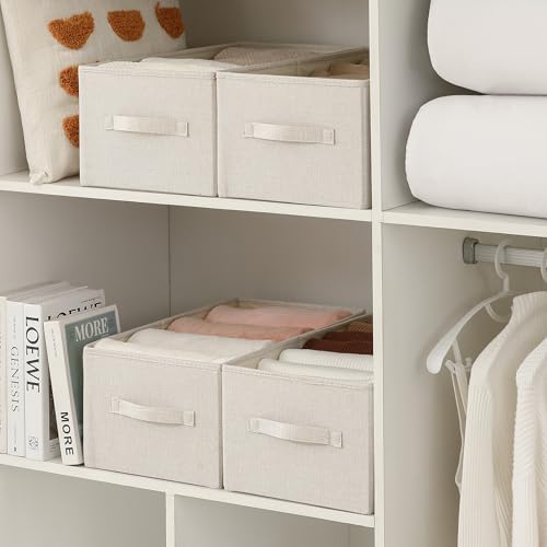 linen closet organizers and storage, Large Storage Baskets, washable, clothes organizer with handle, sweater organizer for closet (Beige, 15¾"x11¾ x9¾) - color: Beige, size: 15¾"x11¾" x9¾"