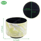 Round Leather Art Supply Organizer,Remote Control Holder,360-degree Rotating Pen Organizer with 4 Compartments(1-Marble Geen) - color: 1-Marble Geen