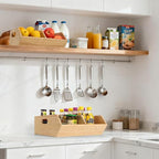 Bamboo Pantry Organizers and Storage Bins, 2 Set Stackable Baskets for Vegetables, Potatoes, Onion, Garlic, Bread - Bamboo Kitchen Containers for Pantry Drawer, Counter, Cabinet