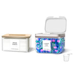 2 Pack Laundry Pods Container and Dryer Sheet Holder for Laundry Room Organization, Laundry Pod Up Holder with 30 Labels and Scoops, Laundry Detergent Powder Container, Scent Booster Holder - color: 2.8L+DSH