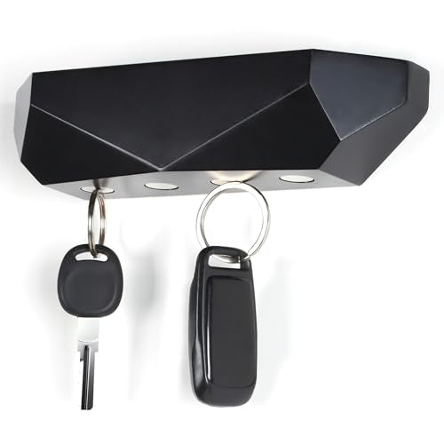 OCIOLI Key Holder Wall Mount Magnetic Key Holder Key Rack Key Hanger Key Hooks for Wall, Home Decor, House Decor, Apartment Decor, Living Room (Black) - color: Black