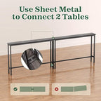 SUPERJARE 78.8 Inch Narrow Console Table with Outlet, Sofa Tables, Behind Couch Table, Long Entryway Tables with Charging Station, for Living Room, Charcoal Gray - color: Charcoal Gray, size: 5.7''D x 78.7''W x 29.7''H