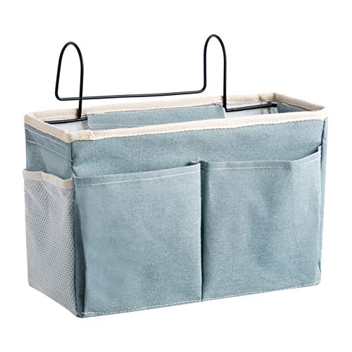 Arinda Bedside Storage Bag Hanging Organizer Bedside Caddy for Bunk Dorm Rooms Bed Rail - color: Blue