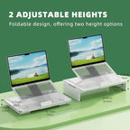 Heymaster Ergonomic Monitor Stand Riser, Laptop Stand Foldable Muti-Angle Adjustable Portable Foldable Stand with Heat-Vent Compatible with MacBook, Air, Pro, Surface Laptop (9-17 inches) (White) - color: White
