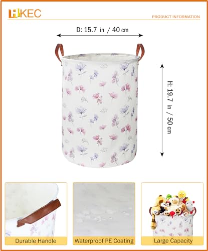 19.7’’ Waterproof Foldable Laundry Basket, Nursery Hamper, Dirty Clothes Hamper, Books Bins, Gift Baskets, Room Decor(Watercolor Flower) - color: Watercolor Flower